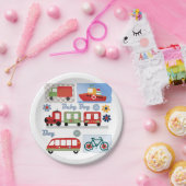 子供の男の子を輸送する車のボートトレインバス自転車 ペーパープレート (パーティー)