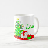 子供の白くまサンタが付いている一流のクリスマスのマグ コーヒーマグカップ (正面右)