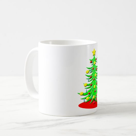 子供の白くまサンタが付いている一流のクリスマスのマグ コーヒーマグカップ (正面左)