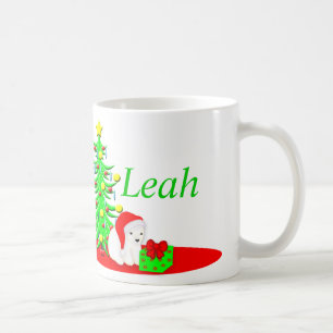 子供の白くまサンタが付いている一流のクリスマスのマグ コーヒーマグカップ