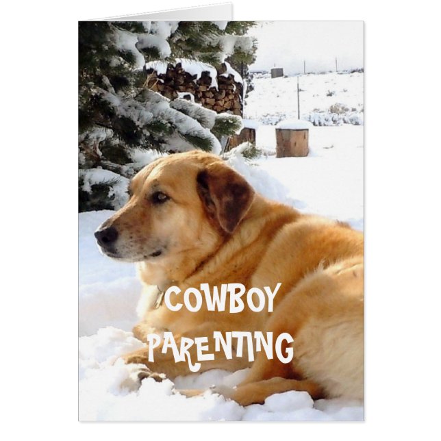 子供の看護はかわいい犬-カウボーイのParenting --をひっくり返します (正面)