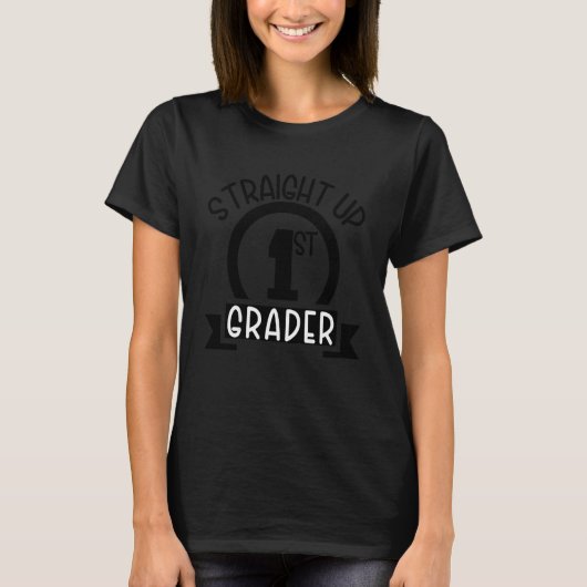 子供の真っ直ぐな小学校1年生のバックトゥスクール最初のG Tシャツ (正面)