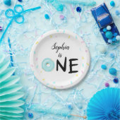 子供の第1誕生日ドーナツパーティー ペーパープレート (パーティー)