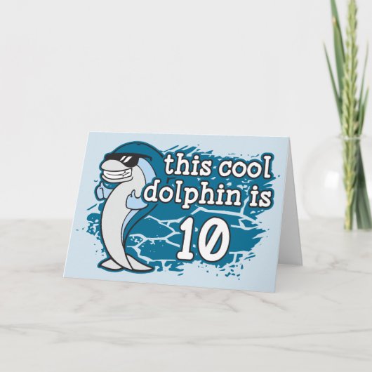 子供の第10誕生日はこのクールなイルカ10です カード (正面)