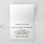 子供の第3誕生日のパーティの招待状のジャングル動物 招待状 (内部)