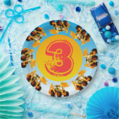 子供の第3誕生日の坑夫の建築のトラックのパーティー ペーパープレート (パーティー)