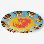 子供の第3誕生日の坑夫の建築のトラックのパーティー ペーパープレート (アングル)