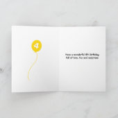 子供の第4誕生日のライオンは一流の青を加えます カード (内部)