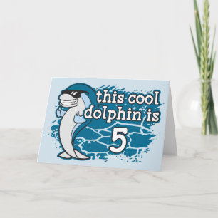 子供の第5誕生日はこのクールなイルカ5です カード