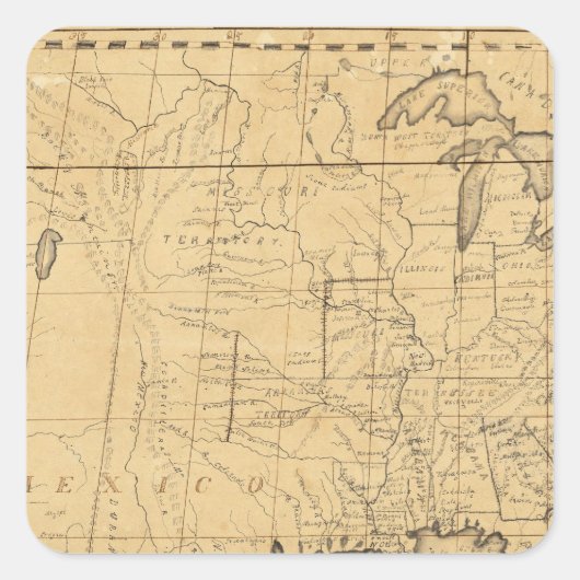 子供の米国の地図 スクエアシール (正面)