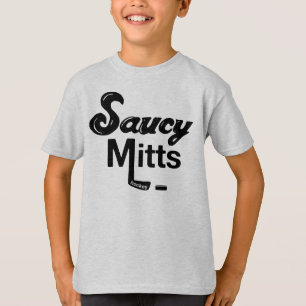 子供の粋なミットのホッケー Tシャツ