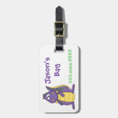 子供の紫色のドラゴンの荷物のラベル ラゲッジタグ (正面縦)