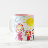 子供の絵で作る家族の思い出ギフト ツートーンマグカップ (正面左)