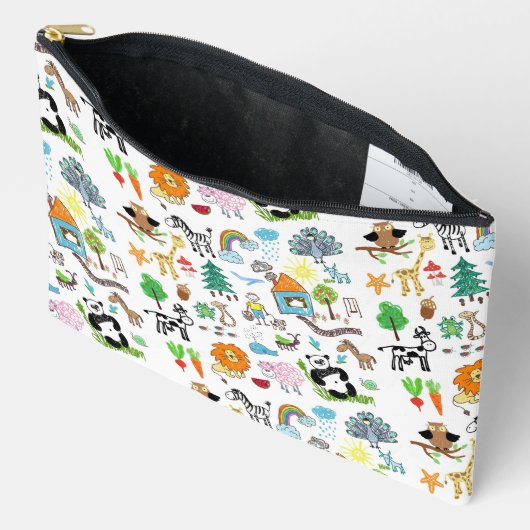 子供の絵のシンプルなカスタムデザイン アクセサリーポーチ (見開き)