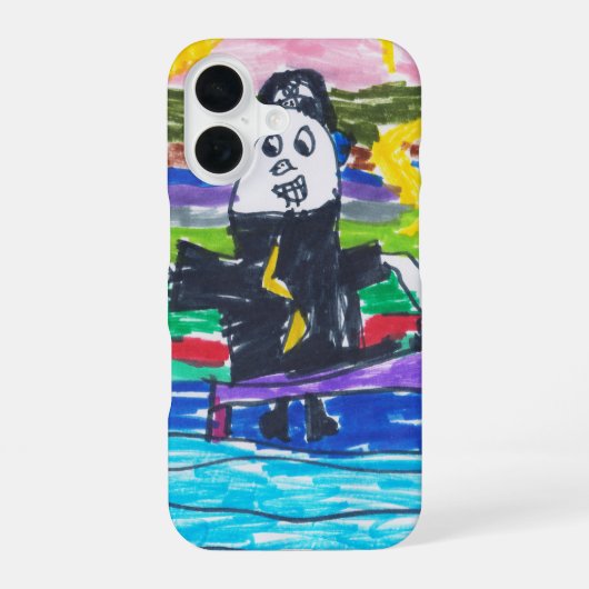 子供の絵の形見の絵または写真 iPhone 16ケース (裏面)