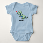 子供の絵のT-Rexベビー服 ベビーボディスーツ (正面)