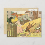 子供の絵本 農場の動物 ポストカード (正面/裏面)
