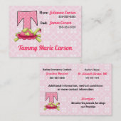 子供の緊急情報カードMonogram T コーリングカード (正面/裏面)