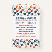 子供の緊急IDサッカーパターン子供の写真 バッジ (裏面)