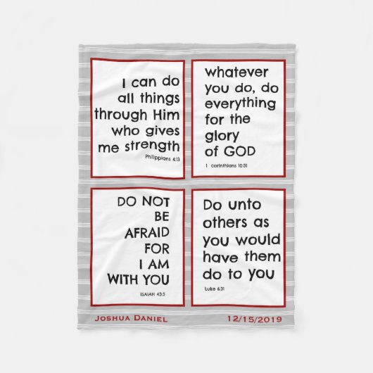 子供の聖句カスタマイズ、 フリースブランケット (正面)