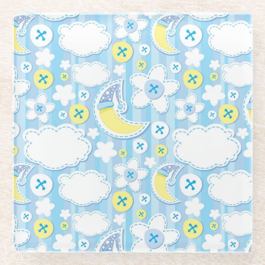 子供の背景 ガラスコースター (正面)