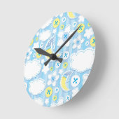 子供の背景 ラウンド壁時計 (傾斜)