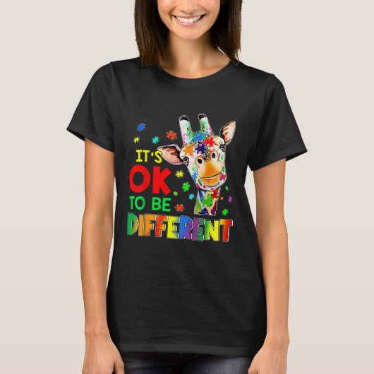 子供の自閉症意識受け入れGiraffeそのOk Tシャツ (正面)