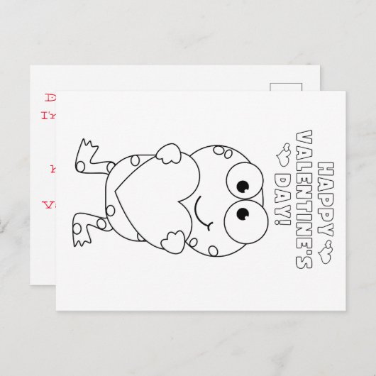 子供の色あなた自身のバレンタイン(カエル) ポストカード (正面/裏面)