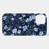 子供の花：シームレスなダークブルー Case-Mate iPhoneケース (裏面 (横))