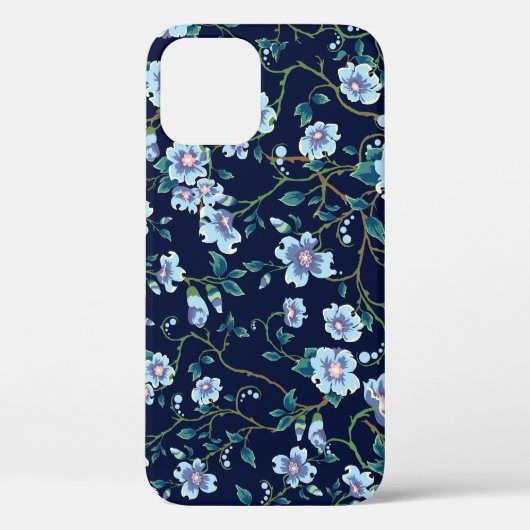 子供の花：シームレスなダークブルー Case-Mate iPhoneケース (裏面)