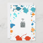 子供の芸術をテーマにした9歳の誕生日パーティーの招待状 招待状 (裏面)