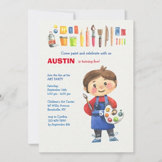 子供の芸術家の招待状 招待状 (正面)
