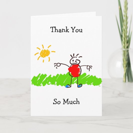 子供の芸術、ありがとう、とても サンキューカード (正面)