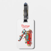 子供の荷物のラベルが付いている普通消防車 ラゲッジタグ (裏面縦)