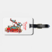 子供の荷物のラベルが付いている普通消防車 ラゲッジタグ (裏面横)