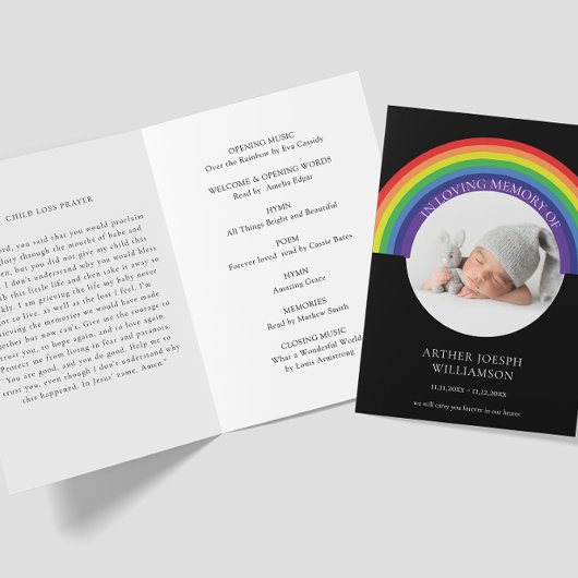 子供の葬儀の虹の写真順序 招待状