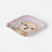 子供の薄紫シーオッターキュート誕生日パーティー ペーパープレート (傾斜あり)