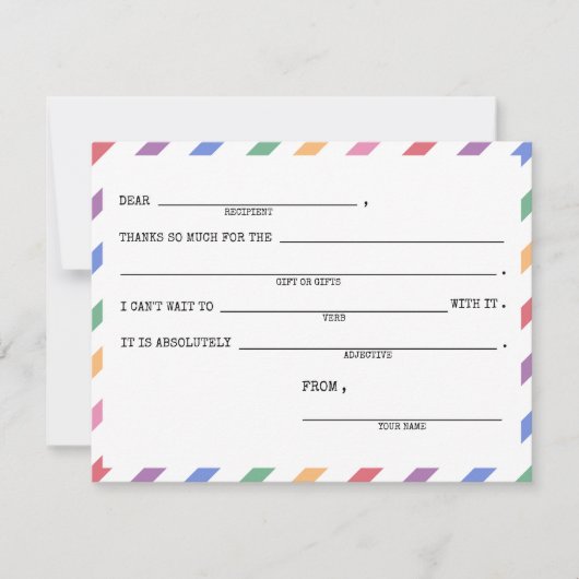 子供の虹のサンキューカード- 10のセット ノートカード (正面)