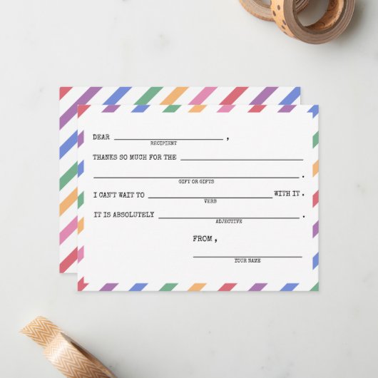 子供の虹のサンキューカード- 10のセット ノートカード (正面/裏面インサイチュ)