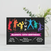 子供の虹のジャンプトランポリンの誕生日パーティー 招待状 (スタンド正面)