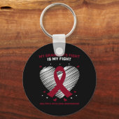 子供の血液がんの支援おばあちゃん多発性骨髄腫 キーホルダー (正面)