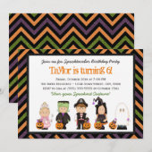 子供の衣装 ハロウィン 誕生日パーティーの招待状 I 招待状 (正面/裏面)