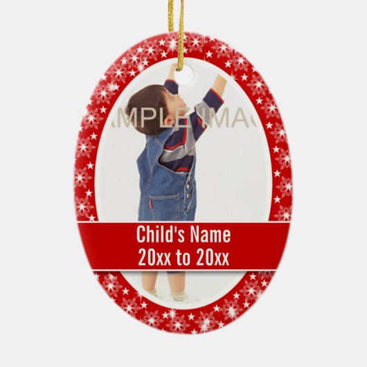 子供の記念の写真は個人化なります セラミックオーナメント (裏面)