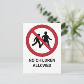 子供の許可なし、禁止記号 ポストカード (スタンド正面)
