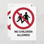 子供の許可なし、禁止記号 ポストカード (正面/裏面)