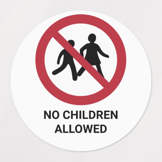 子供の許可なし、禁止記号 ラベル (デザイン1)