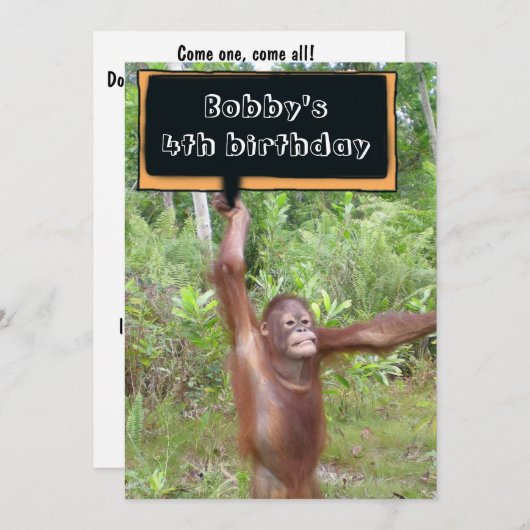 子供の誕生会 招待状 (正面/裏面)