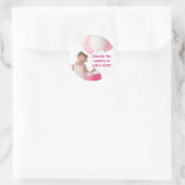 子供の誕生日ありがとうステッカー:あなたの写真 ラウンドシール (バッグ)