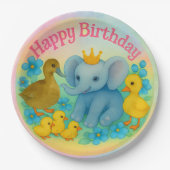 子供の誕生日おめでとう紙皿 ペーパープレート (正面)