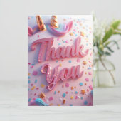 子供の誕生日お礼カード｜パーティーのお揃いコラージュ サンキューカード (スタンド正面)